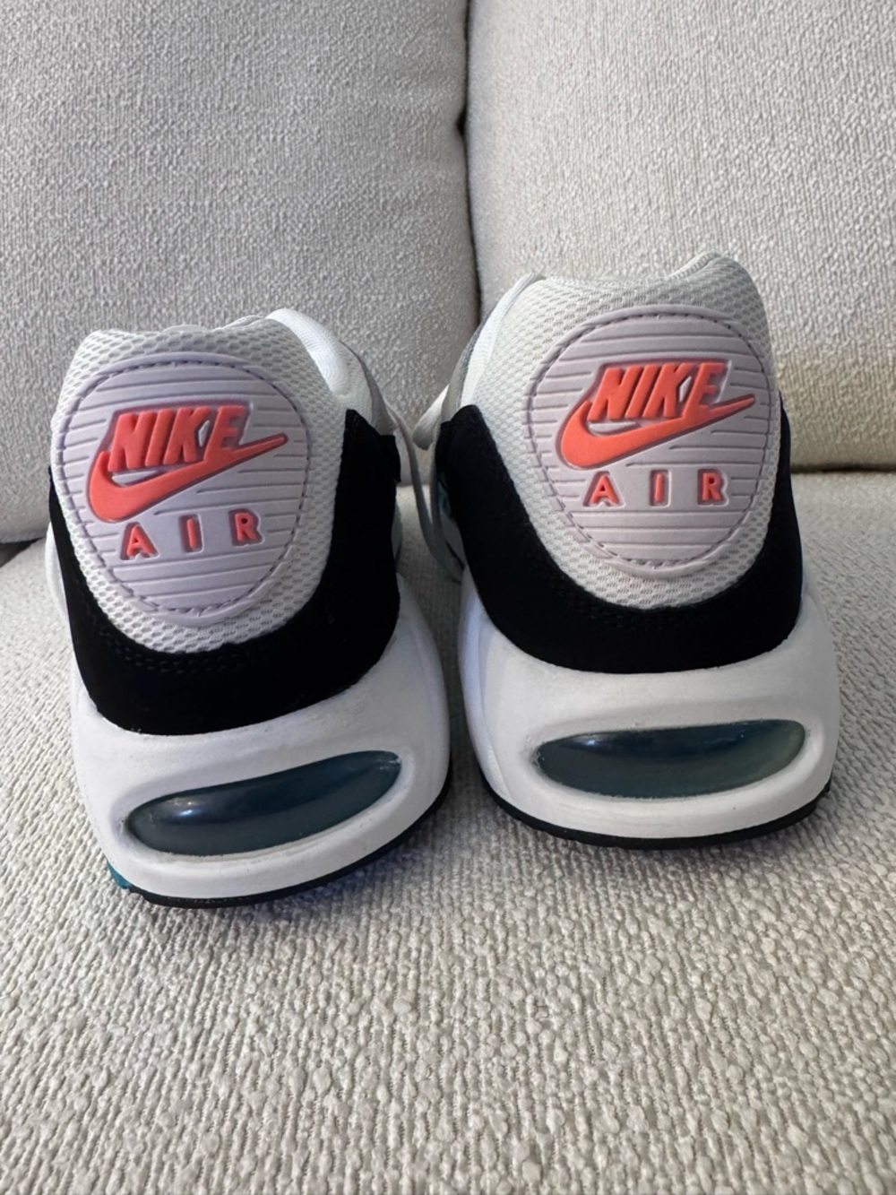 Nike Women’s Air Max Correlate Sneakers in White/New Green/Bright Mango/Black - Picture 6 of 8